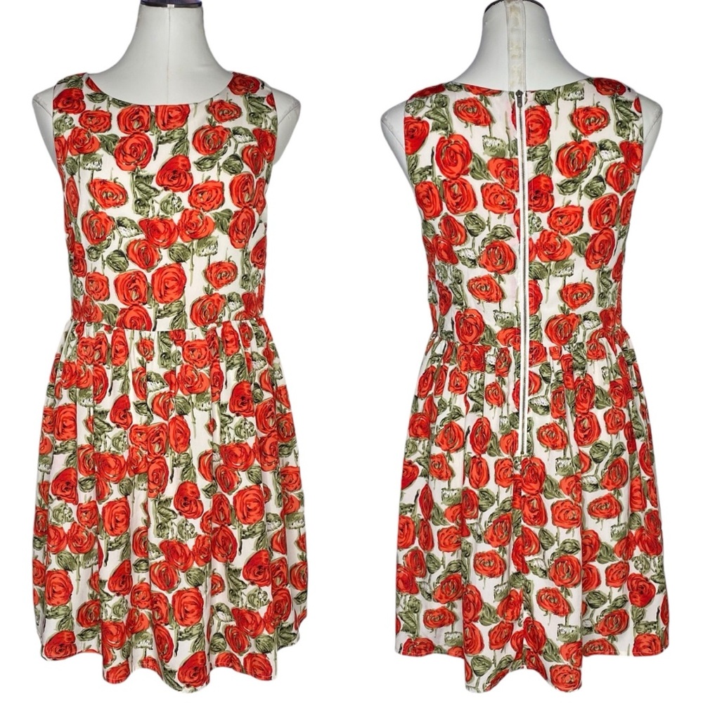 Sunday in Brooklyn Red Roses Print Dress